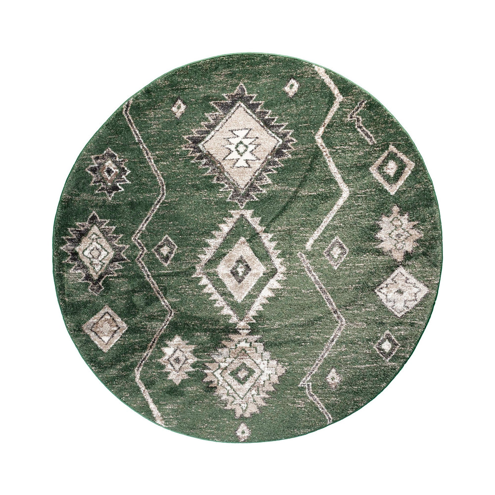 Round berber rug - Blend Aztec Green