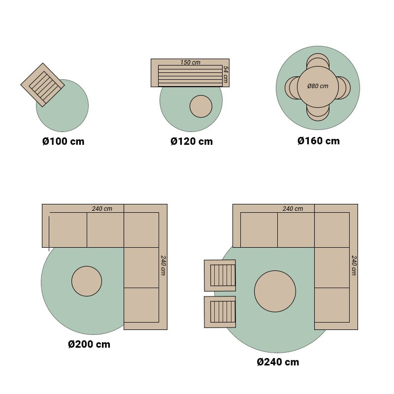 Round modern floor rug - Structures Trammel 9246