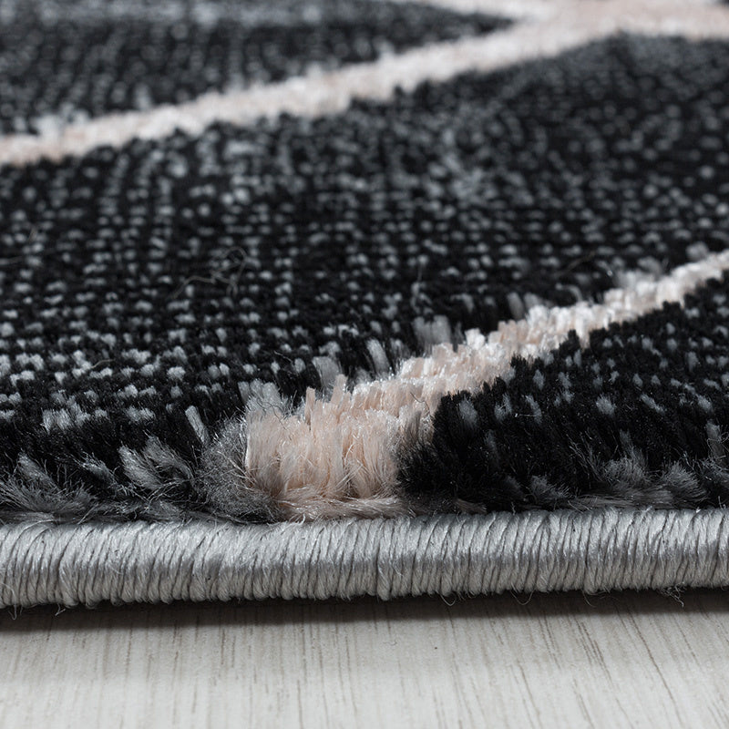 Modern floor rug - Marble Square Anthracite/Brown