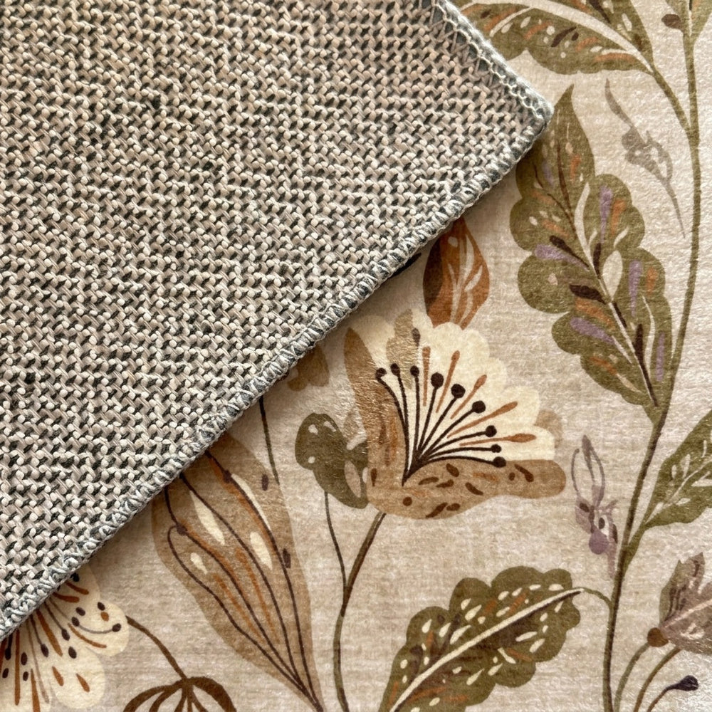 Washable rug – Misty Flowers Cream