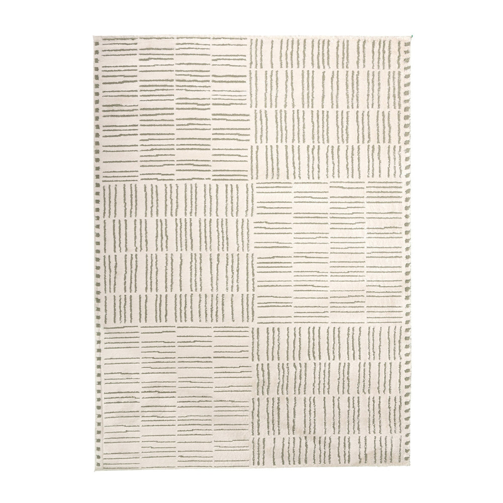 Scandinavian Rug - Yune Lines Cream/Green