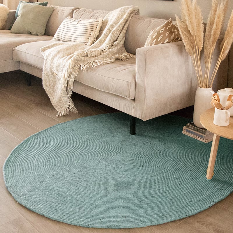 Round Wool Rug - Wise Blue