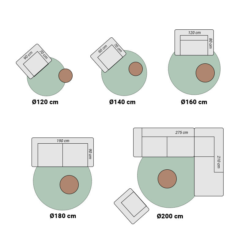 Round children's floor rug - Lucy Clouds White