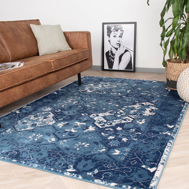 Vintage Rug - Deep Tile Blue