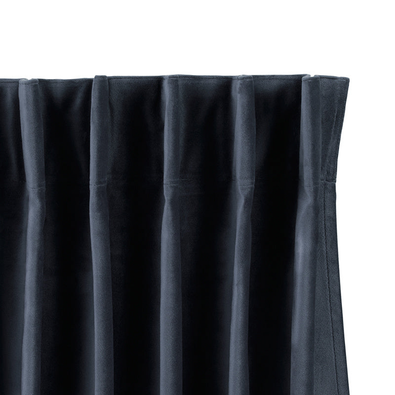 Velvet curtains - Dark grey - Hooks