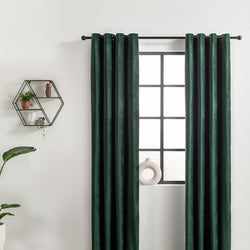 Velvet curtains - Petrol - Rings