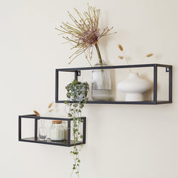 Wall shelf - Madrid Black 2/set