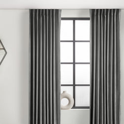 Velvet curtains - Grey - Hooks