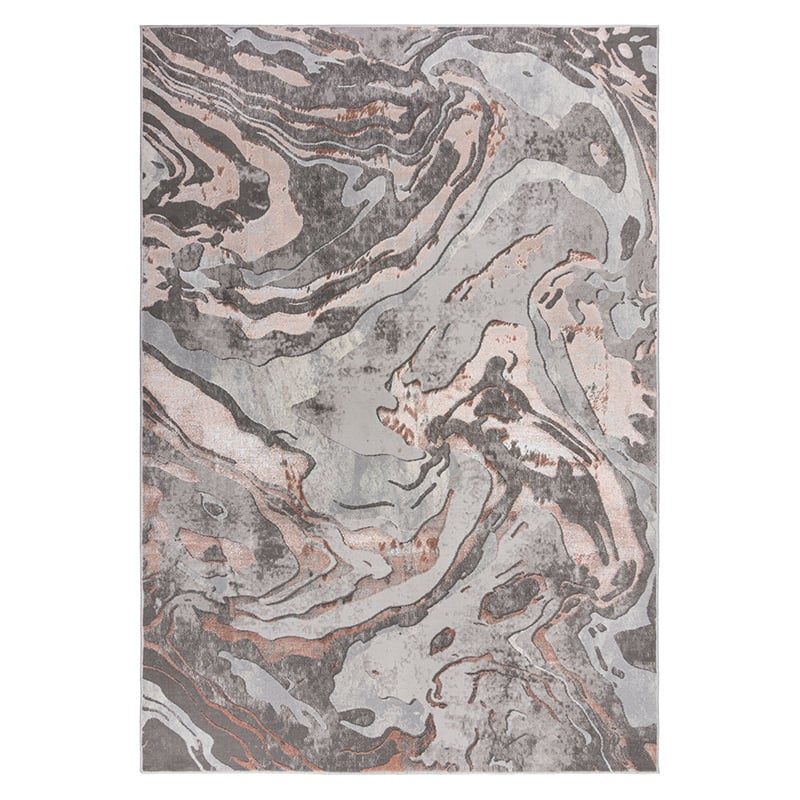 Marble Floor Rug - Erio Marbled Grey/Pink