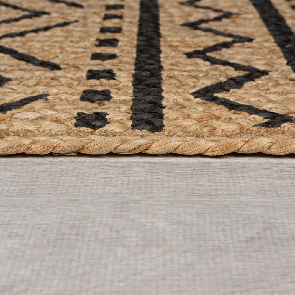 Jute floor rug - Lucio Geo Natural