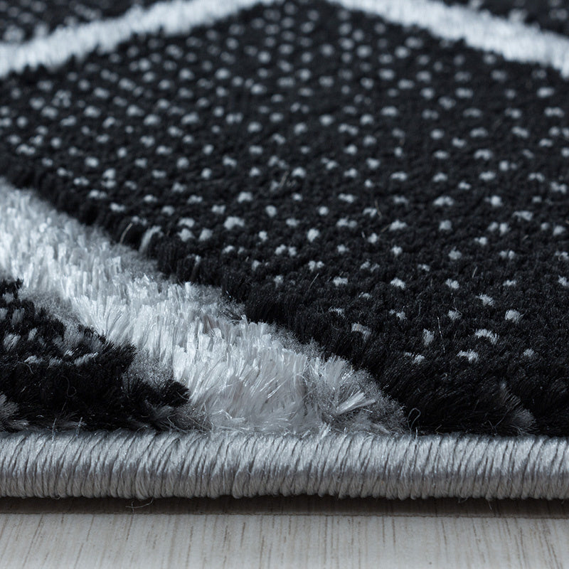 Modern floor rug - Marble Pattern Anthracite/Silver