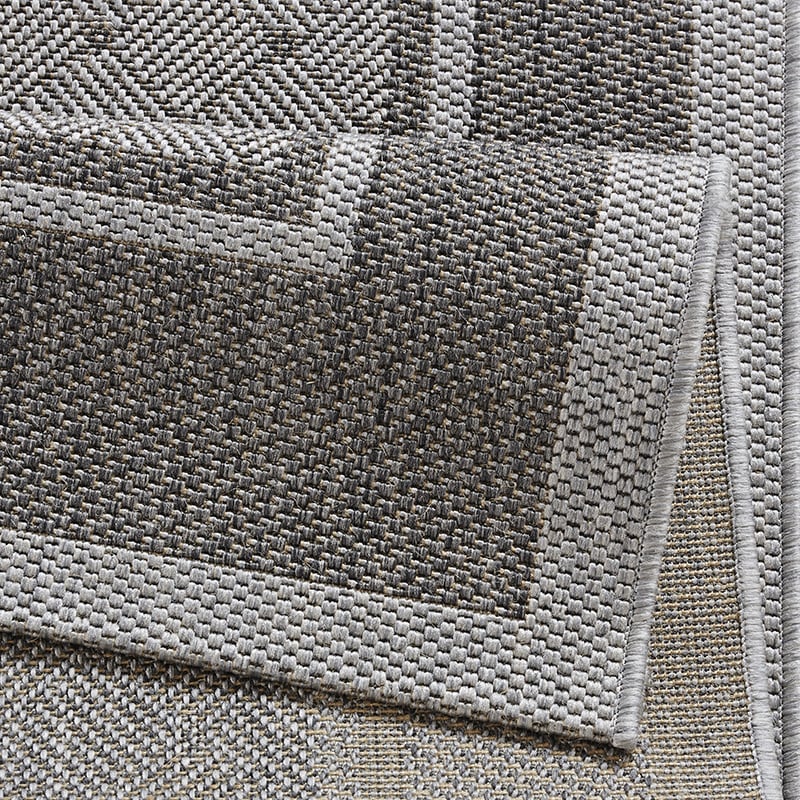Classic Floor Rug - Natural Check Grey