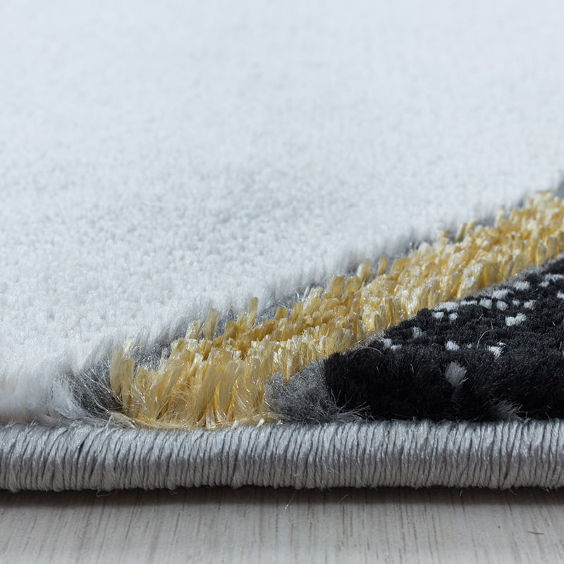 Modern floor rug - Marble Design Grey/Gold