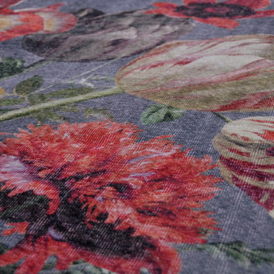 Floral floor rug - Fleur Grey