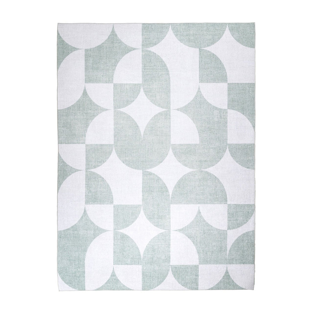 Abstract Outdoor Rug - Groovy Tiles Green