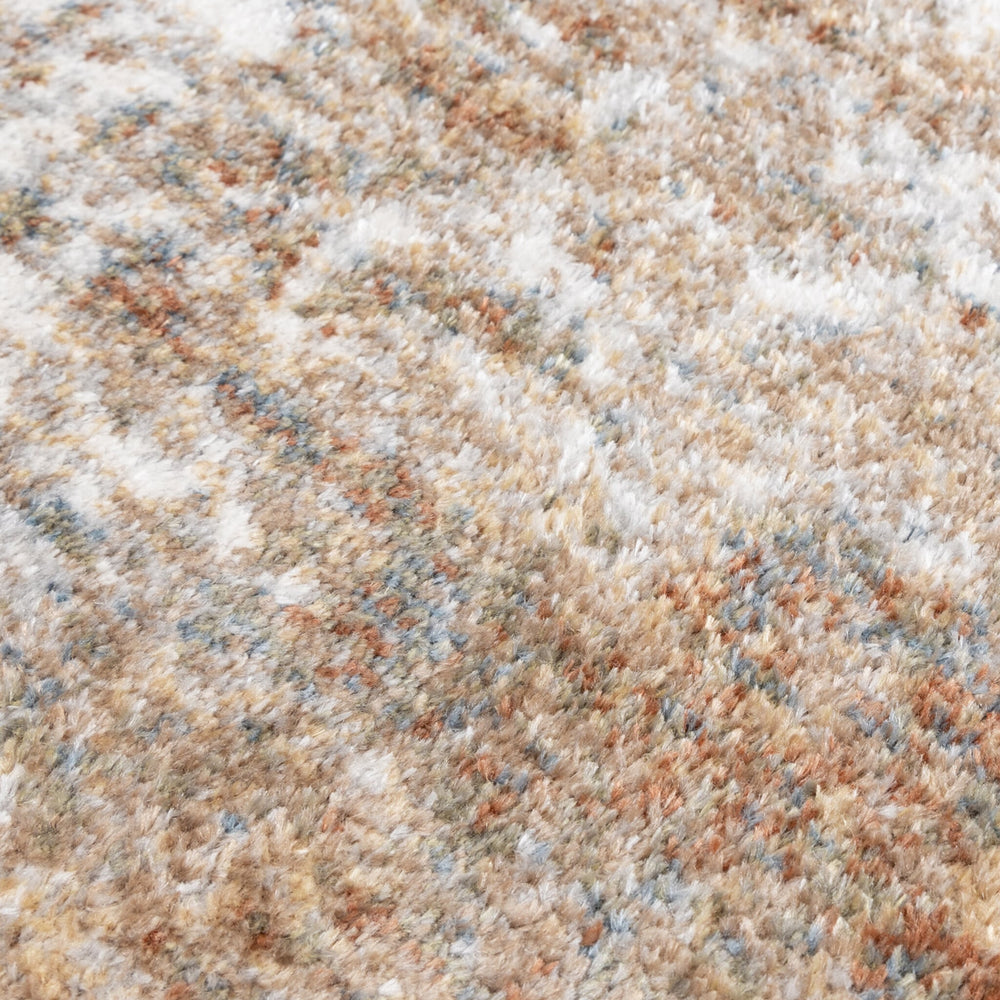 Round washable rug - Misha Grunge Cream/Brown