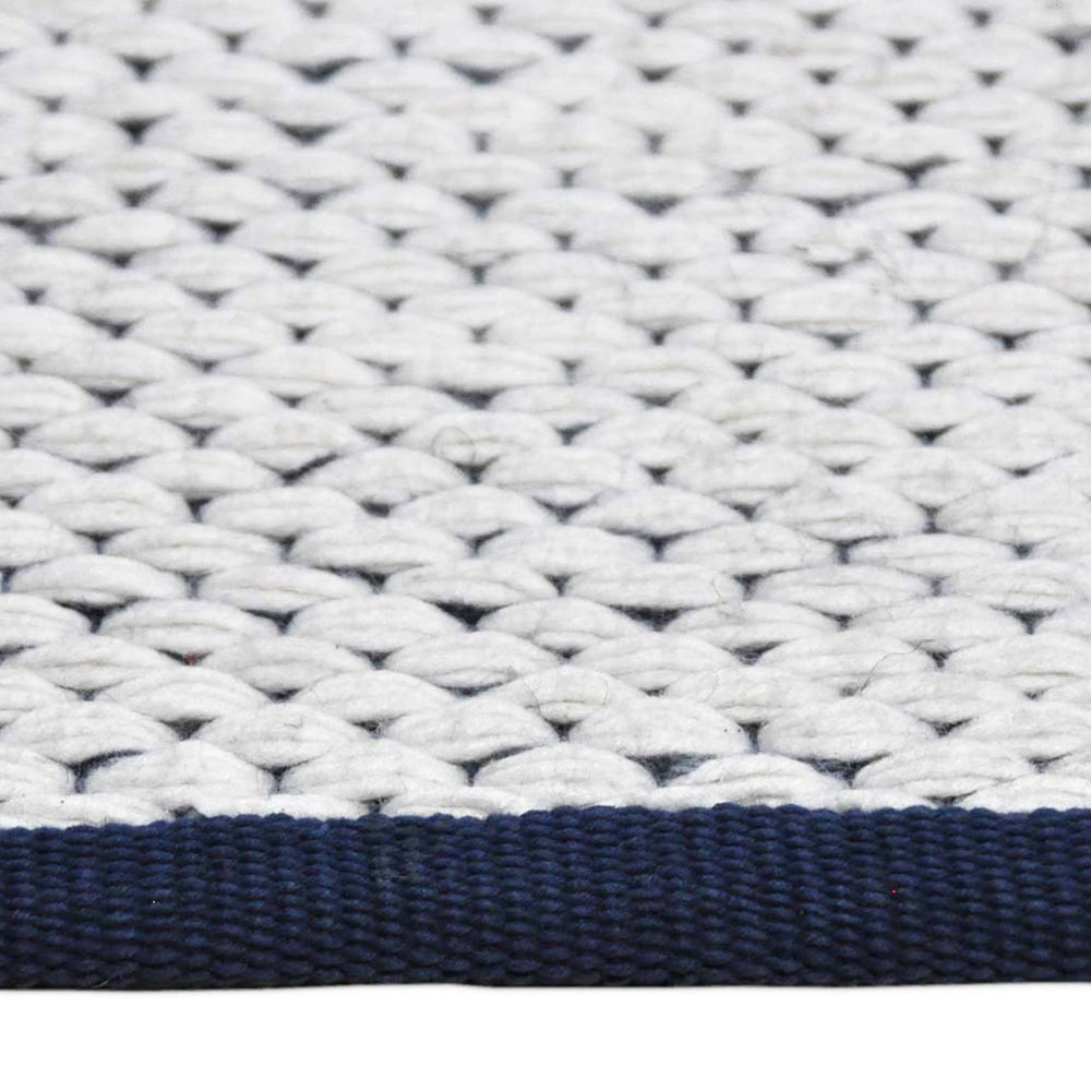 Double-sided wool rug - Toulon Blue/White