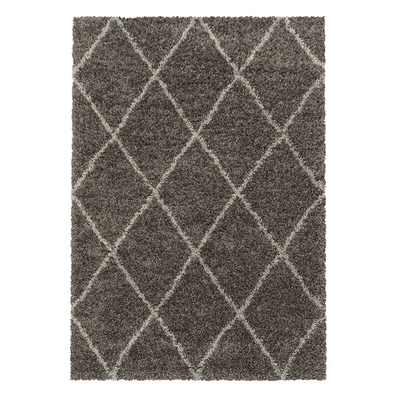 Berber floor rug - Agadir Lines Taupe/Cream