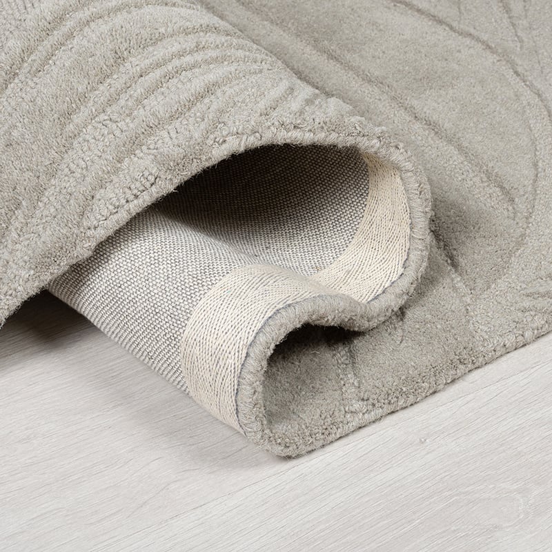Modern floor rug - Solacio Leaves Grey