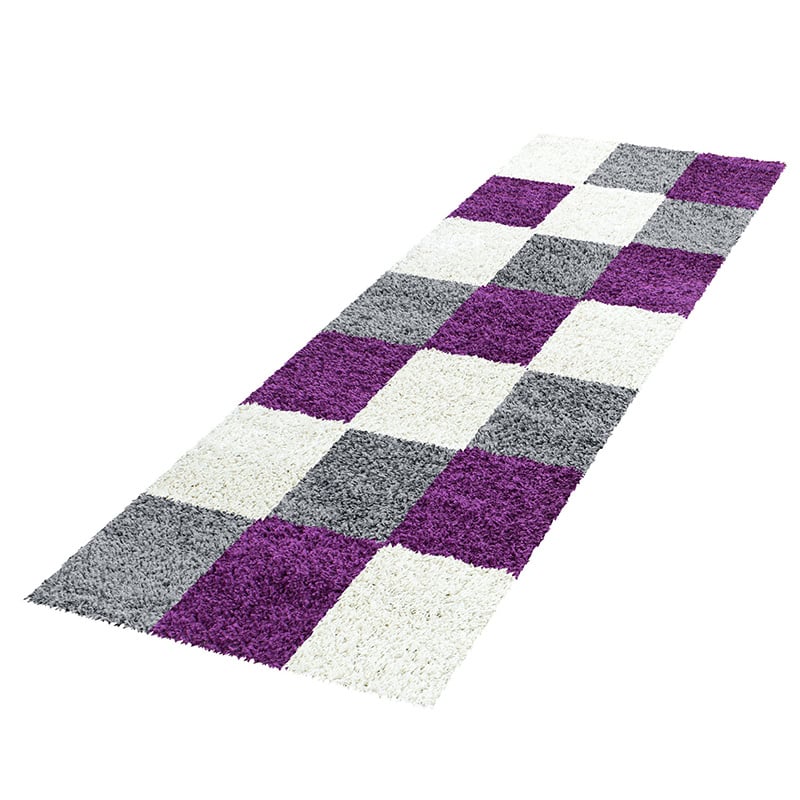 High-pile runner - Cube Purple