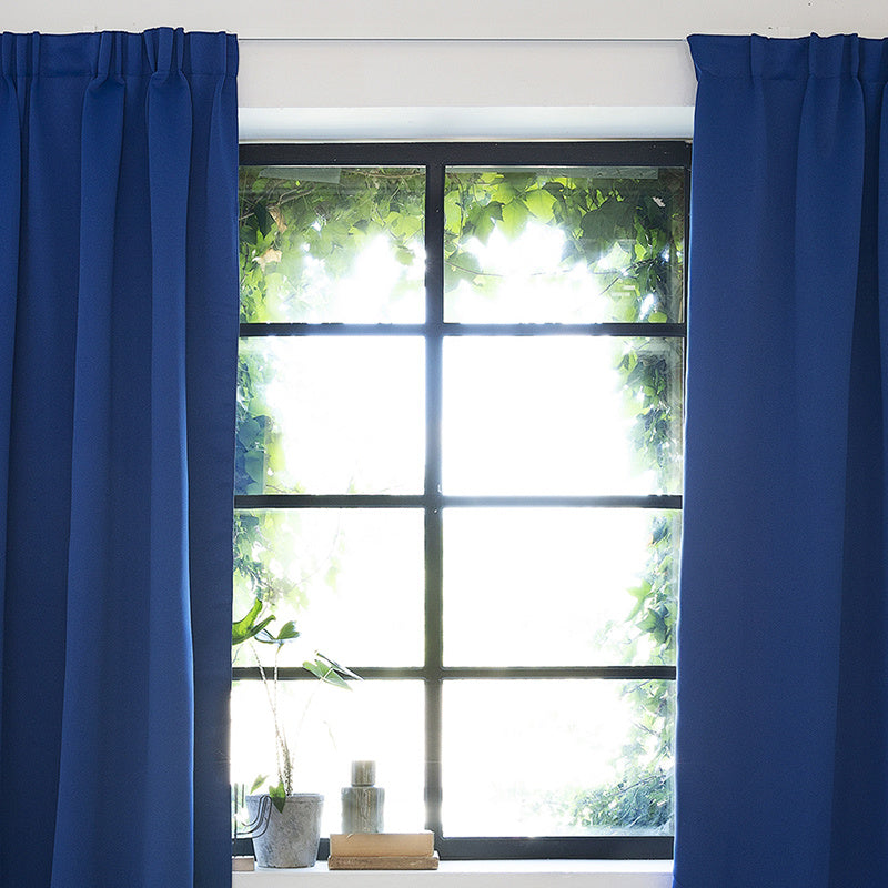 Luxury blackout curtains - Blue - Hooks
