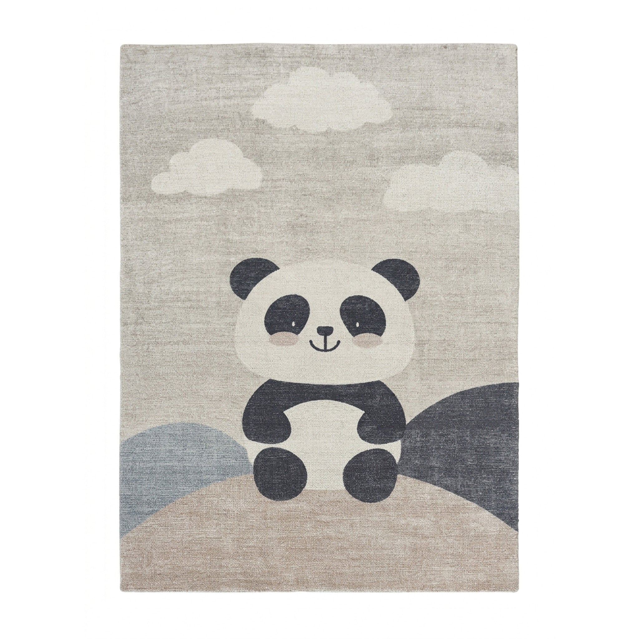 Children's room rug - Balou Panda Black/White