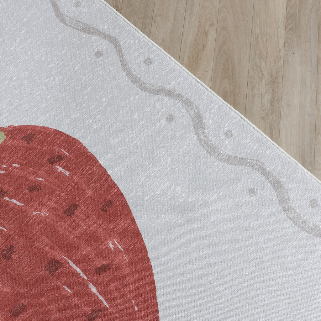 Washable children's rug - Mick Aardbei Red
