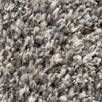 Round high-pile rug - Yves Light grey