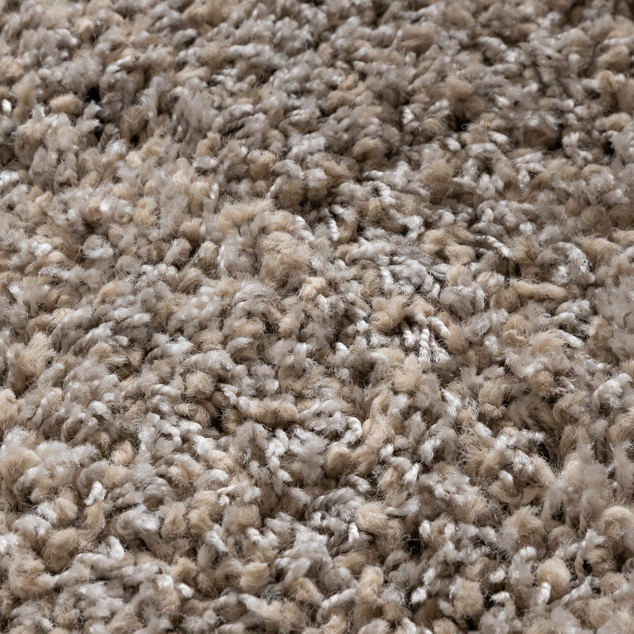 Round high-pile rug - Yves Taupe