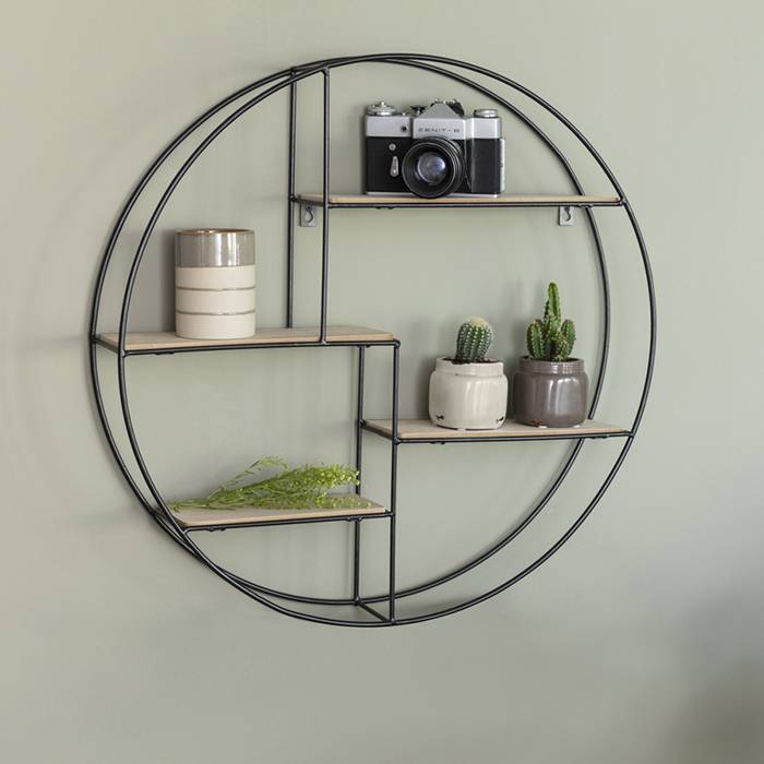 Industrial vintage wall shelf - Round